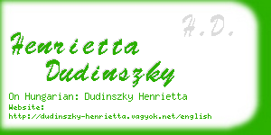 henrietta dudinszky business card